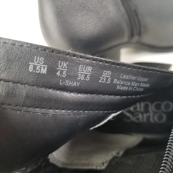 Franco Sarto Black Leather Shay Western Fashion Booties Size 6.5M Ankle Boots - Picture 2 of 11